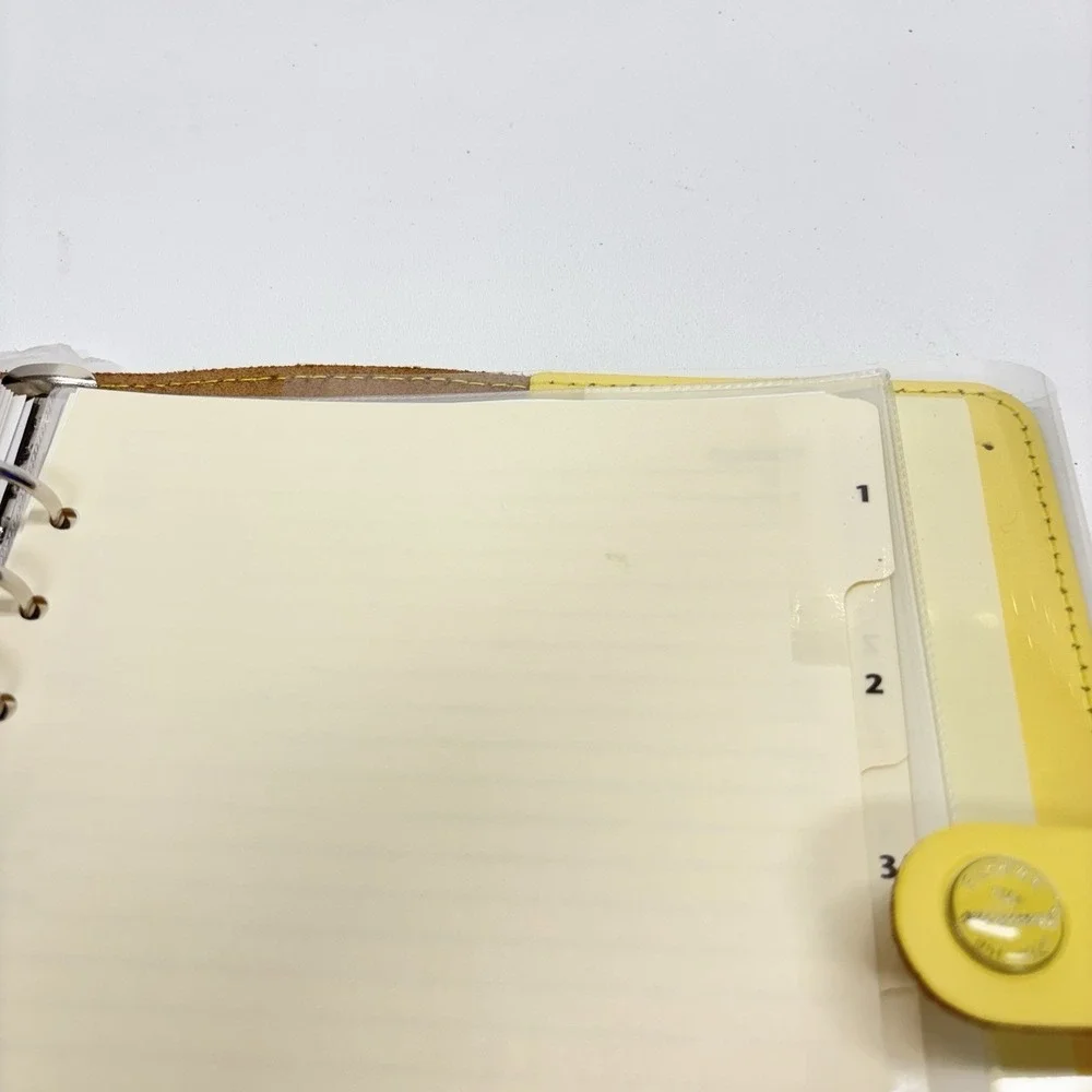 Filofax The Original A5 Leather Organiser Yellow Made in UK w/ Extras READ DESCR